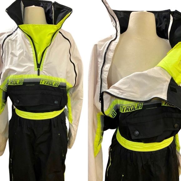 Vintage Pants - Insanely Rad Vintage 80s 90s Tyrolia Neon Ski Snowboard Winter Sports Suit